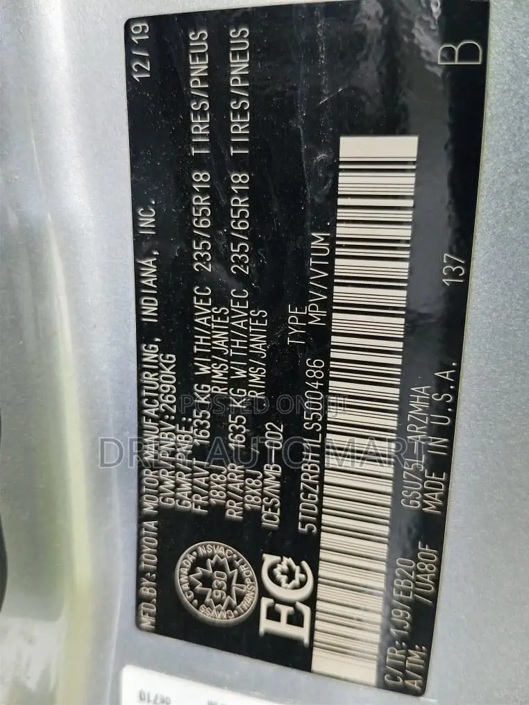 Toyota Highlander XLE AWD 2020 Silver