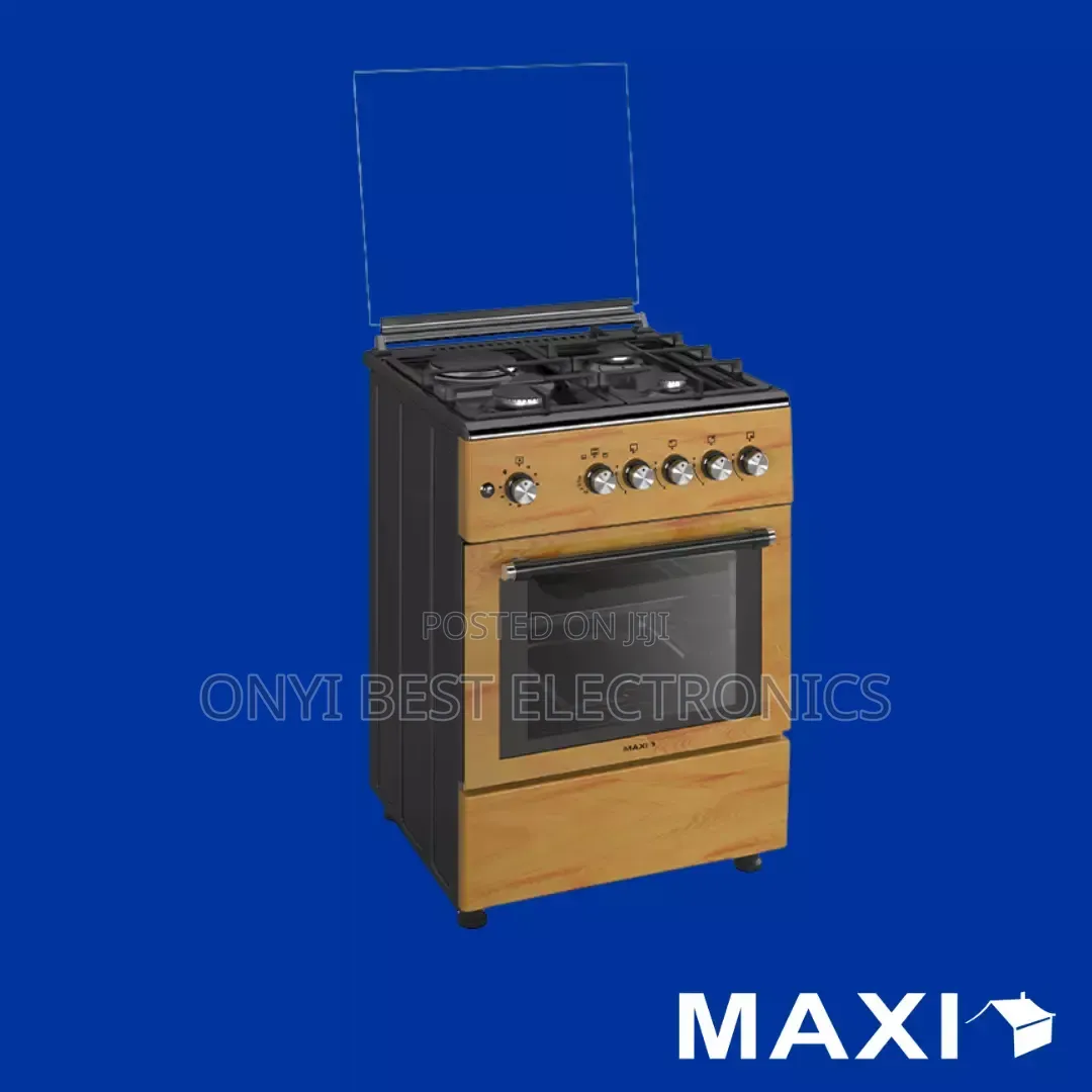 Maxi 4 Burner Gas Cooker 60 by 60 (3 Gas+1 Electric) Igl Wood