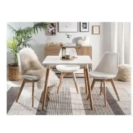 Dining Table With 4 Sitters Wooden Legs Chairs