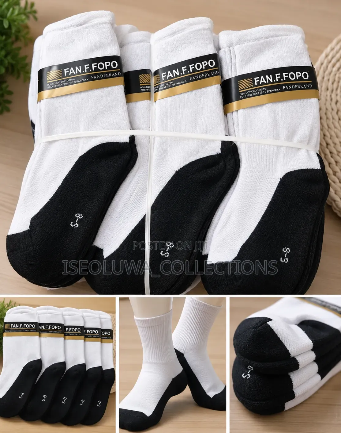 White Black Athletic Socks Breathable and Stretchable Comes 3pair