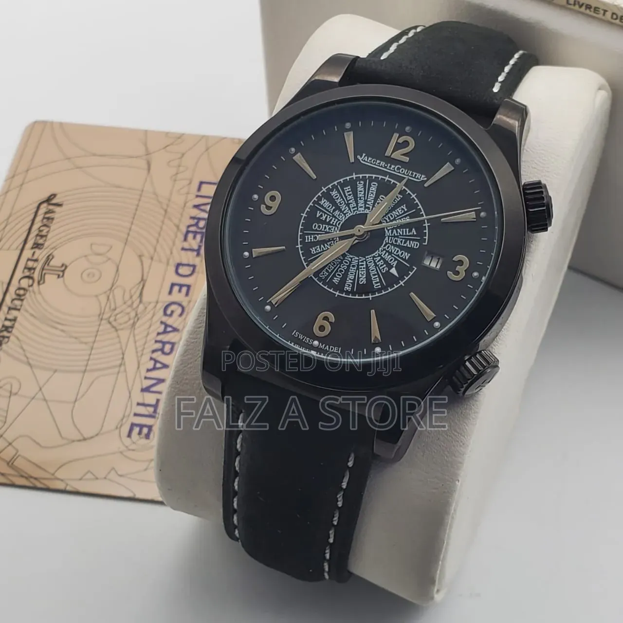Jaeger Le Coultre Male Leather Wristwatch QUARTZ MOVEMENT