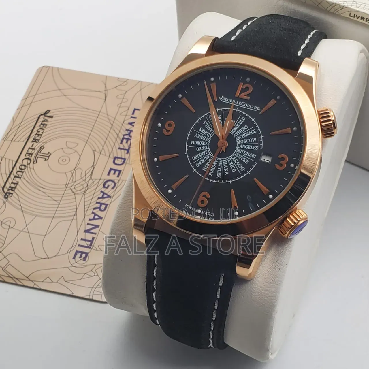 Jaeger Le Coultre Male Leather Wristwatch QUARTZ MOVEMENT
