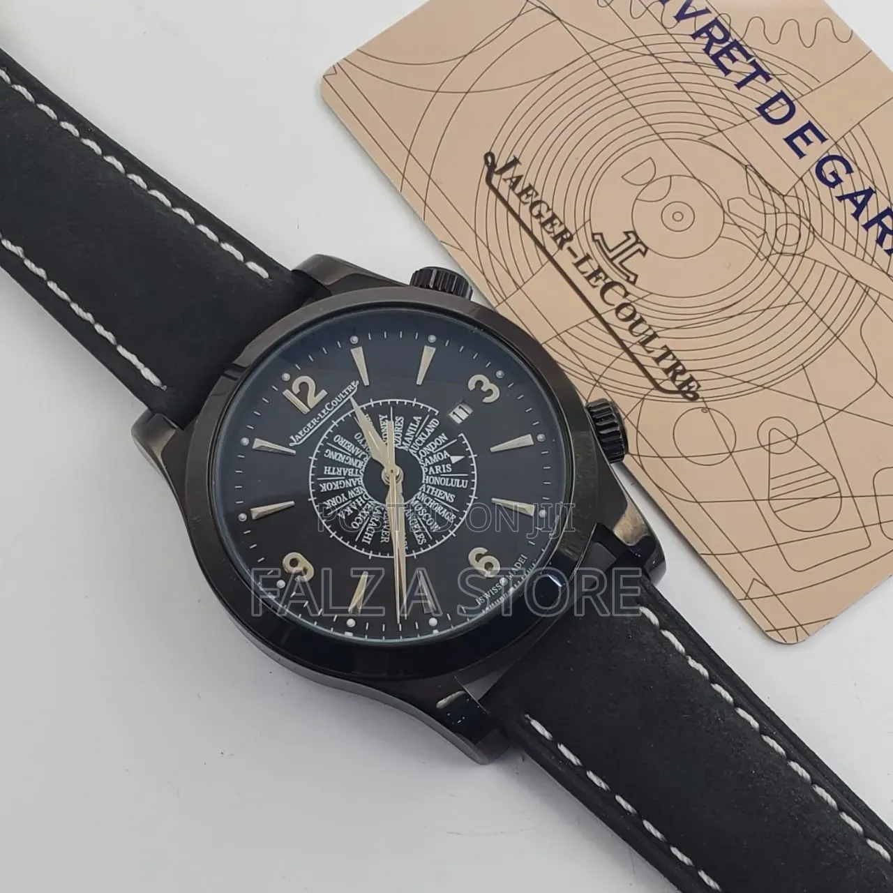 Jaeger Le Coultre Male Leather Wristwatch QUARTZ MOVEMENT