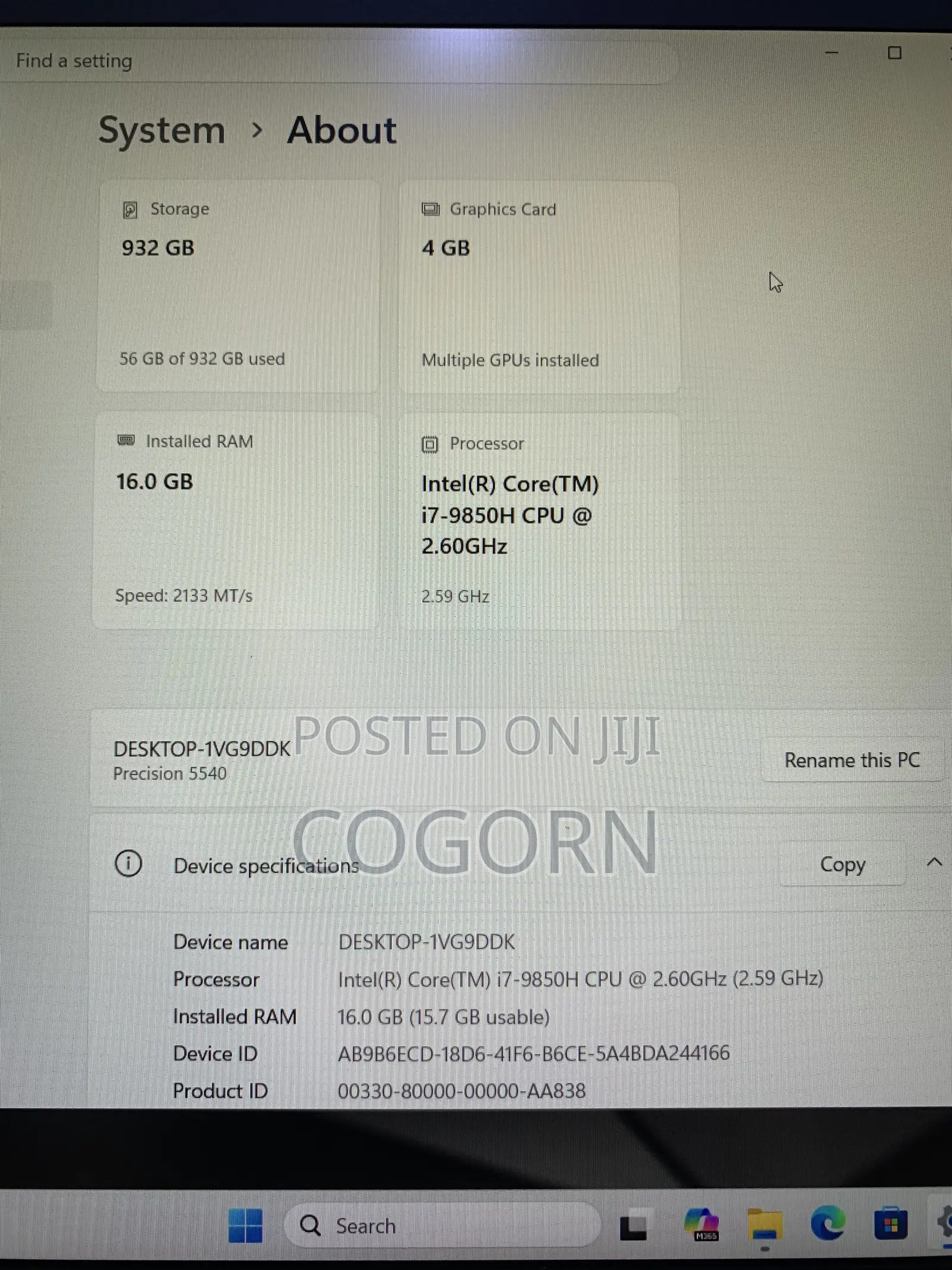 Laptop Dell Precision 5540 16GB Intel Core i7 SSD 1T
