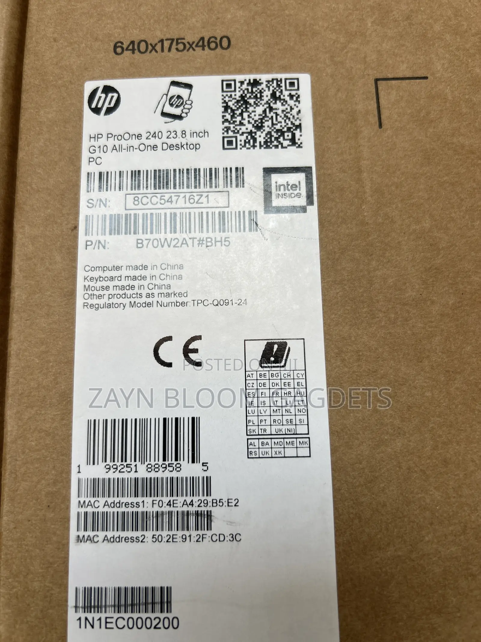 New HP ProOne 240 G10 All-in-One 8GB Intel Core i3 SSD 512GB