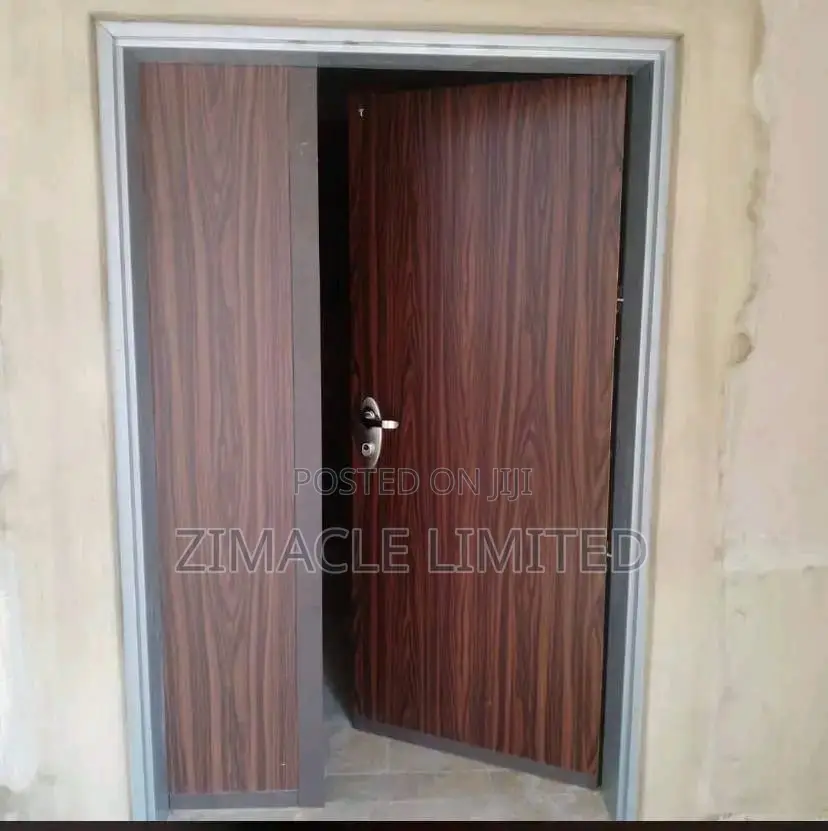 Premium Isreali Security Door – Wood Finish (4ft × 7ft / 1.2m × 2.1m)