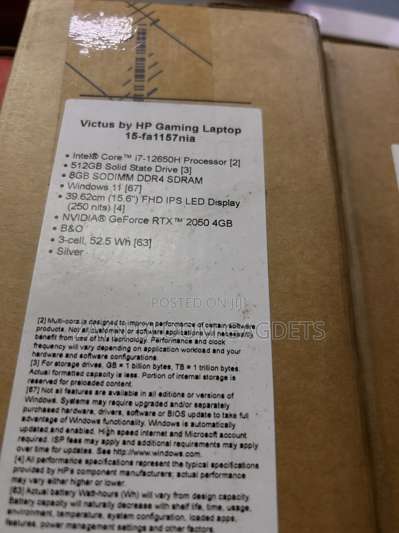 New Laptop HP Victus 15 8GB Intel Core i7 SSD 512GB