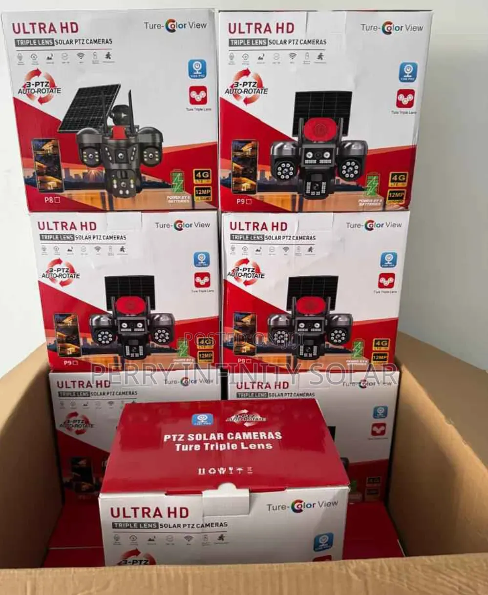 V380 Pro AOV Solar CCTV Camera | Real 4 Lens | 24H Recording| 4g/WiFi