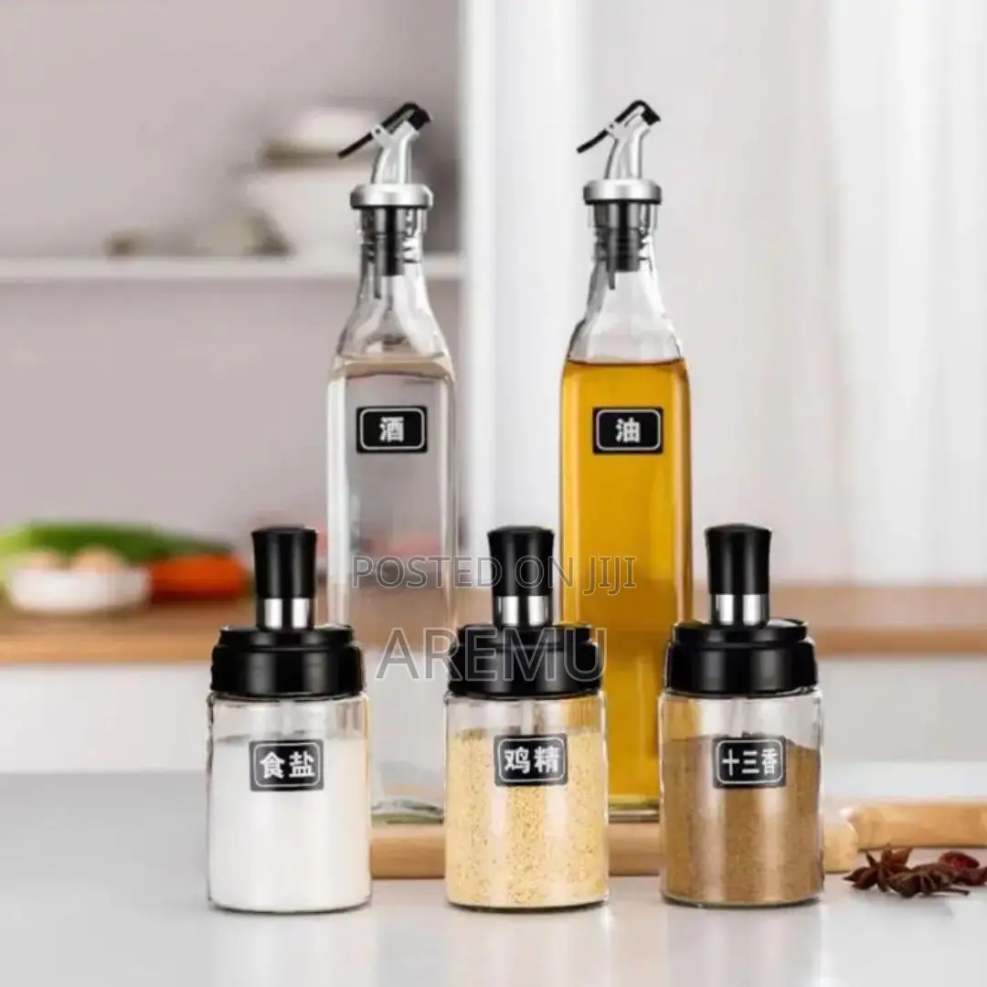 5pcs Oil Vinegar Spice Bottle Multifunctional Kitchen Seasoning