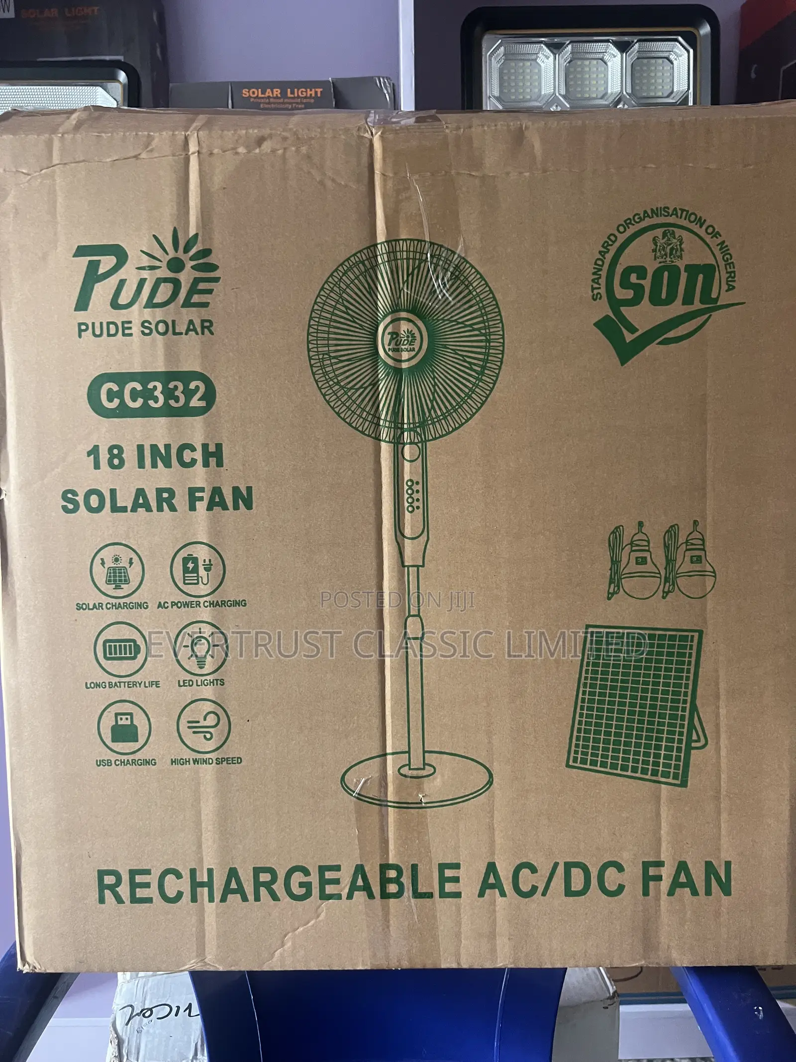 Pude 18” Solar Fan