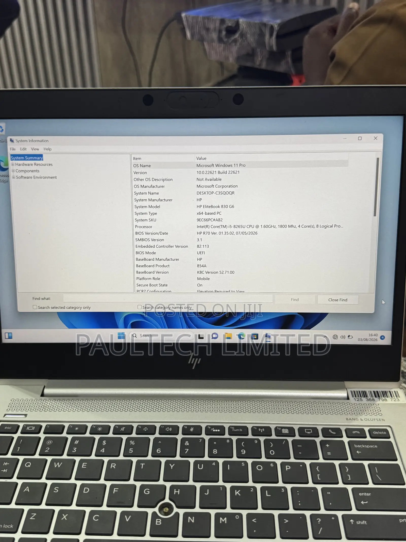 Laptop HP EliteBook 830 G6 8GB Intel Core i5 SSD 256GB