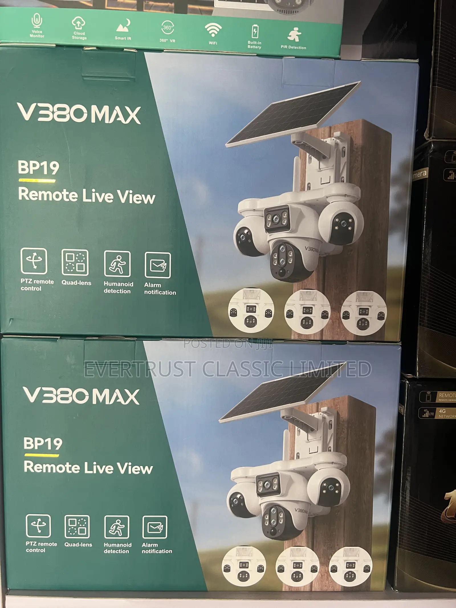 4-Lens Solar CCTV Camera