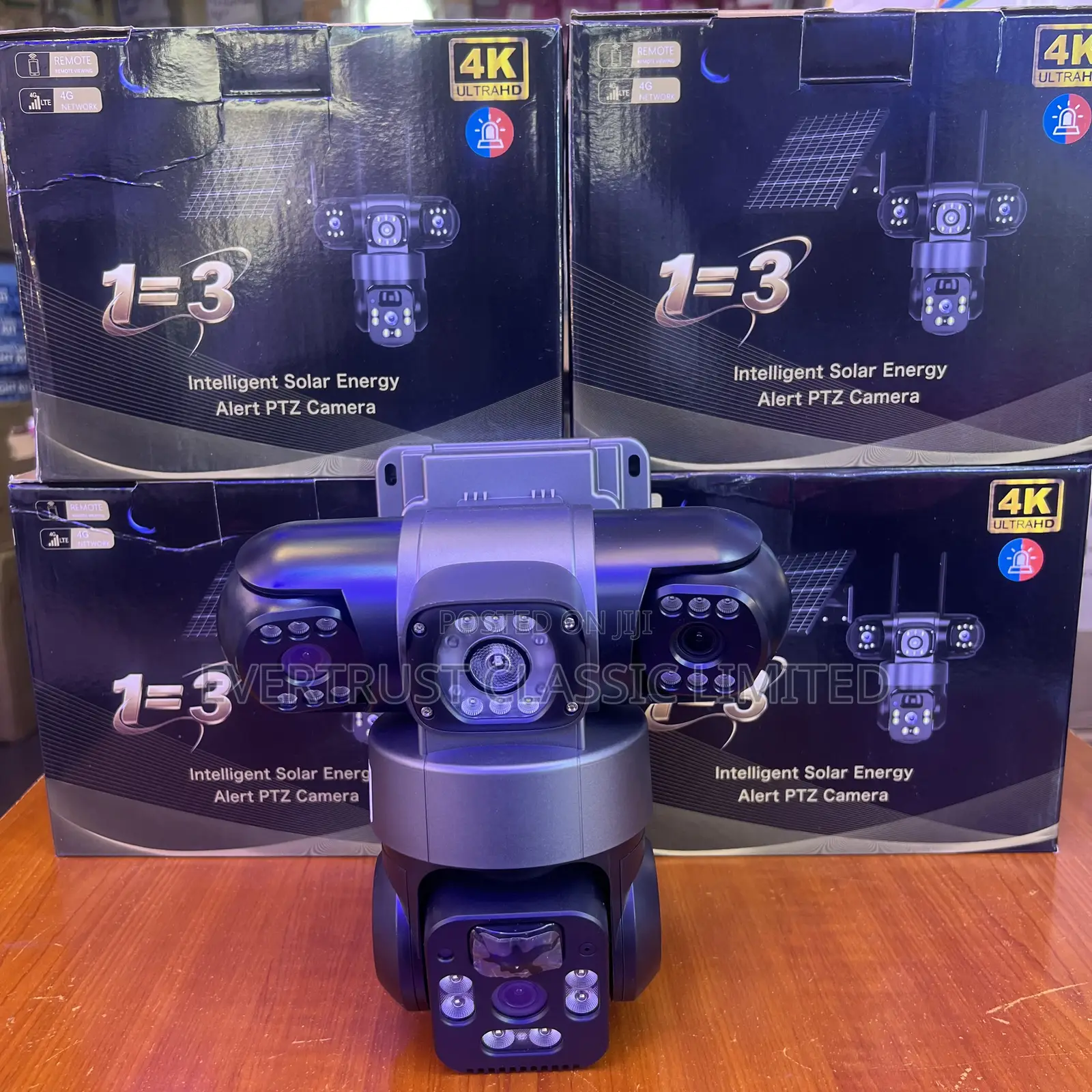 4-Lens Solar CCTV Camera
