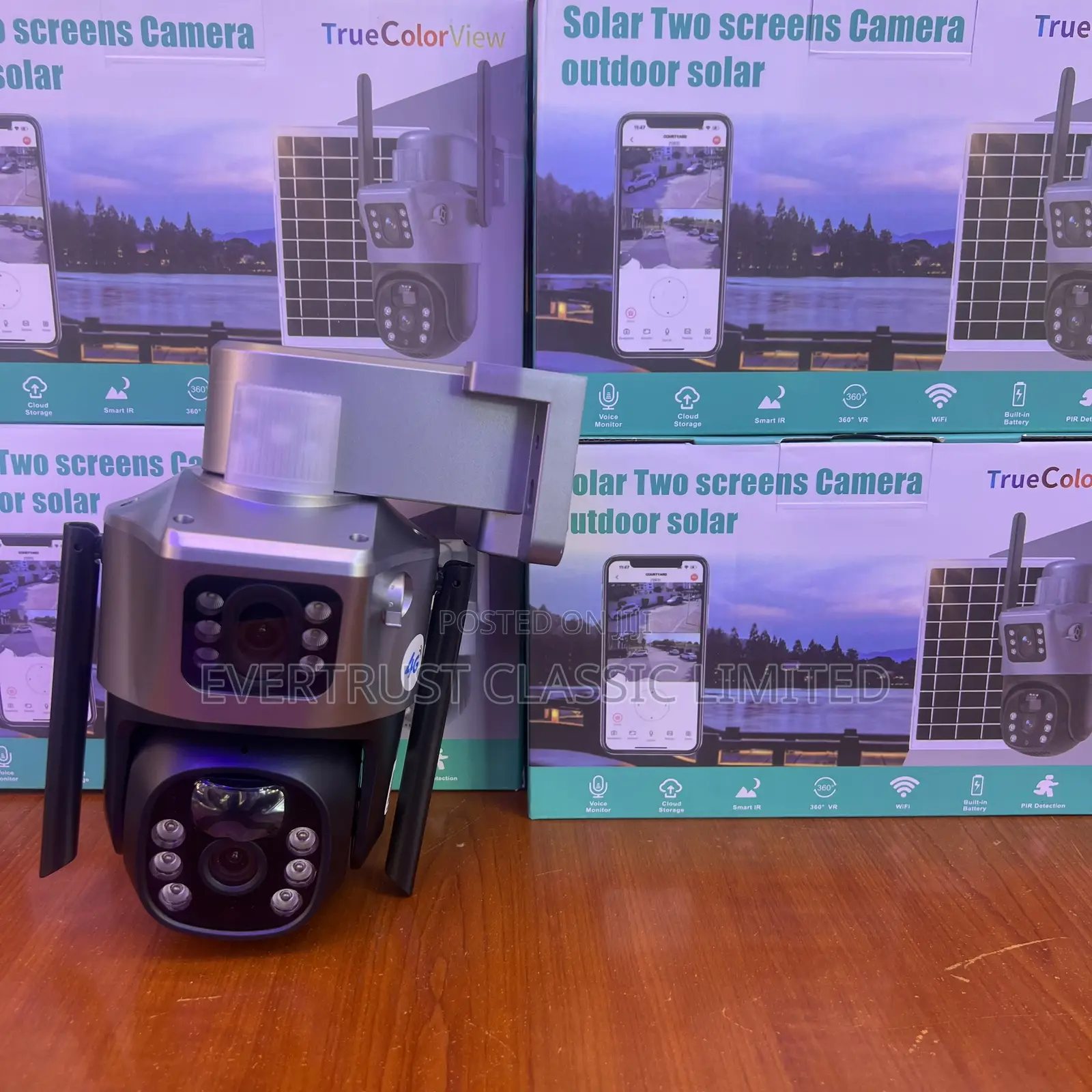 4-Lens Solar CCTV Camera