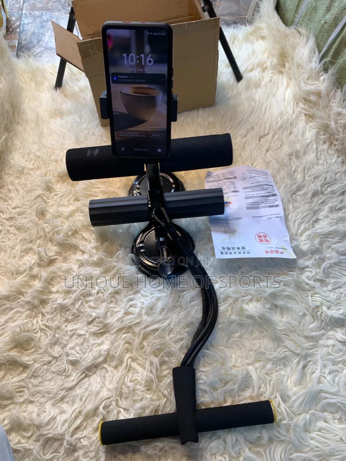 Sit Up Bar With Rope and Phone Holder