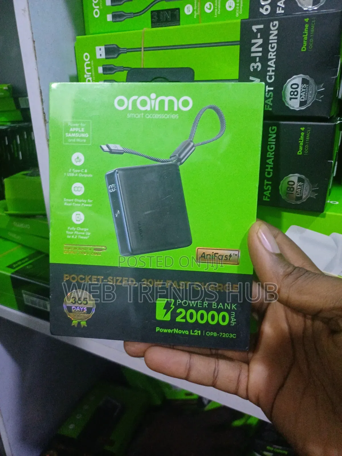 Oraimo 20000mAh 30W PowerNova L21(opb-7203c) – Flight Friendly