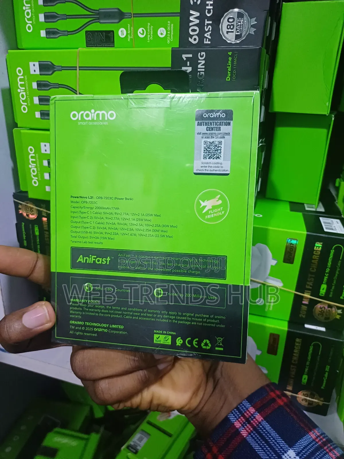 Oraimo 20000mAh 30W PowerNova L21(opb-7203c) – Flight Friendly
