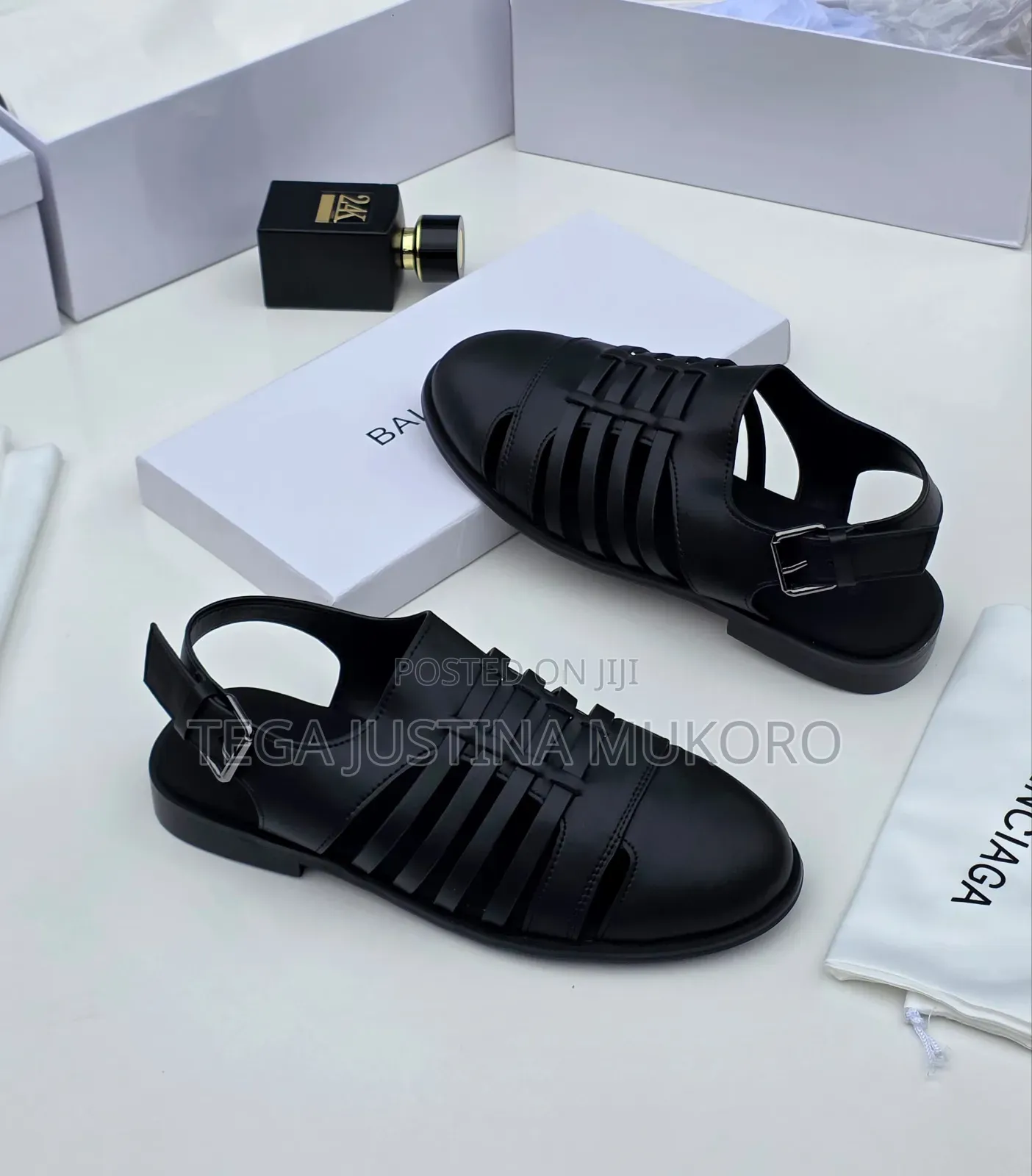 Pure Leather Balenciaga Men's Sandals