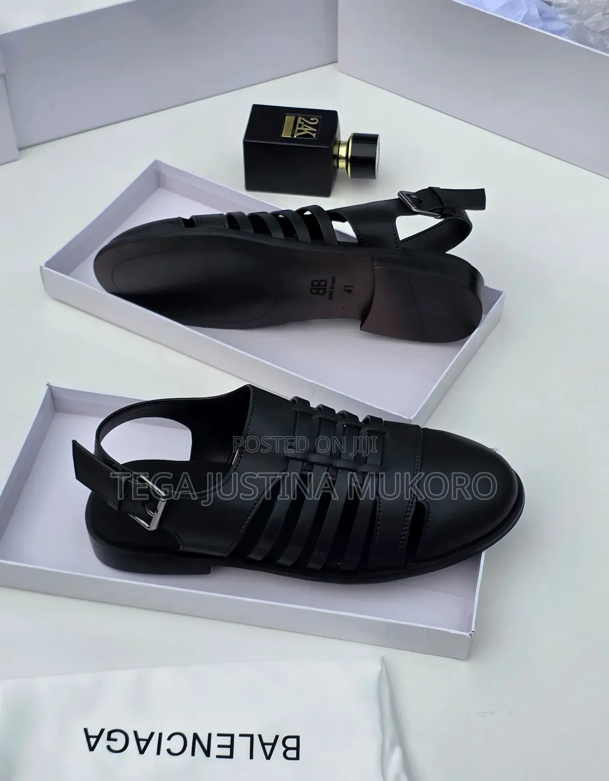 Pure Leather Balenciaga Men's Sandals