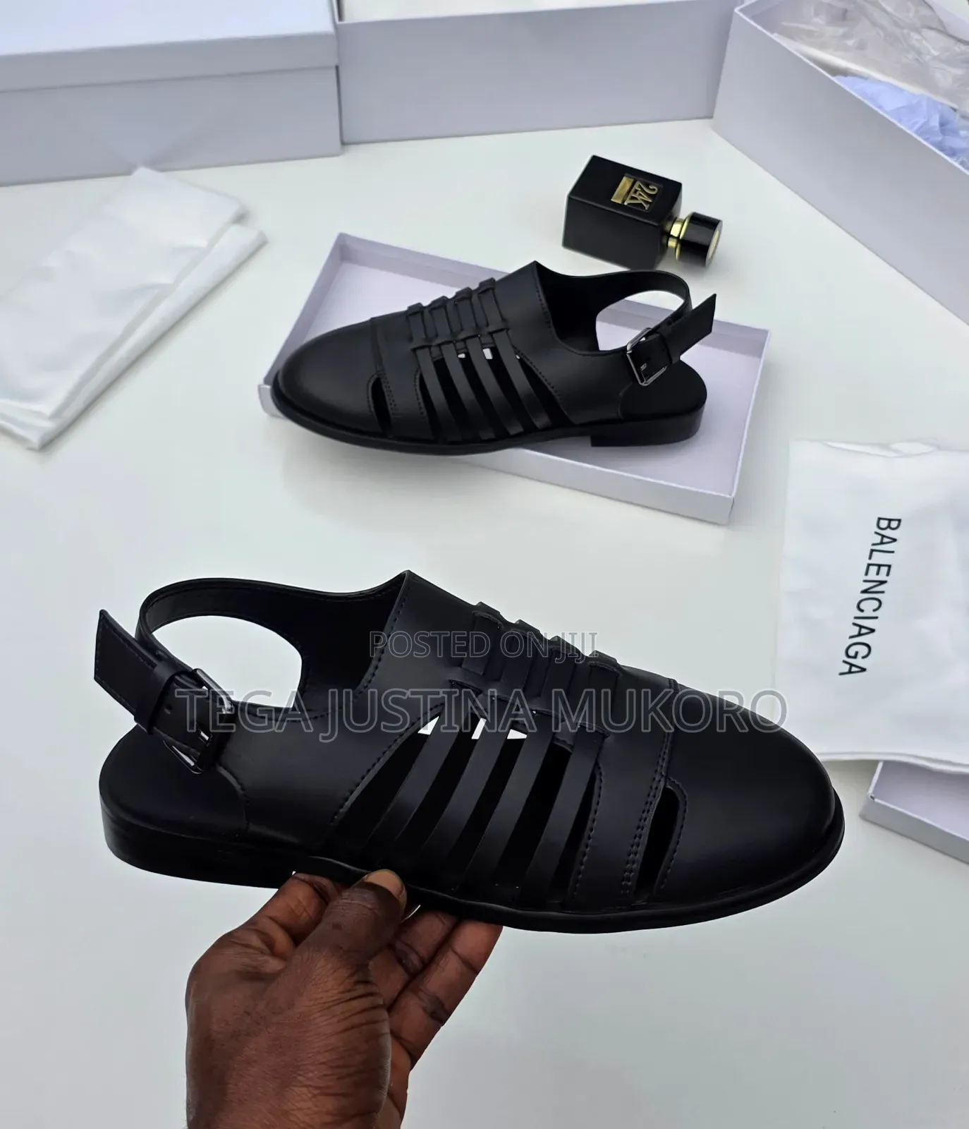 Pure Leather Balenciaga Men's Sandals