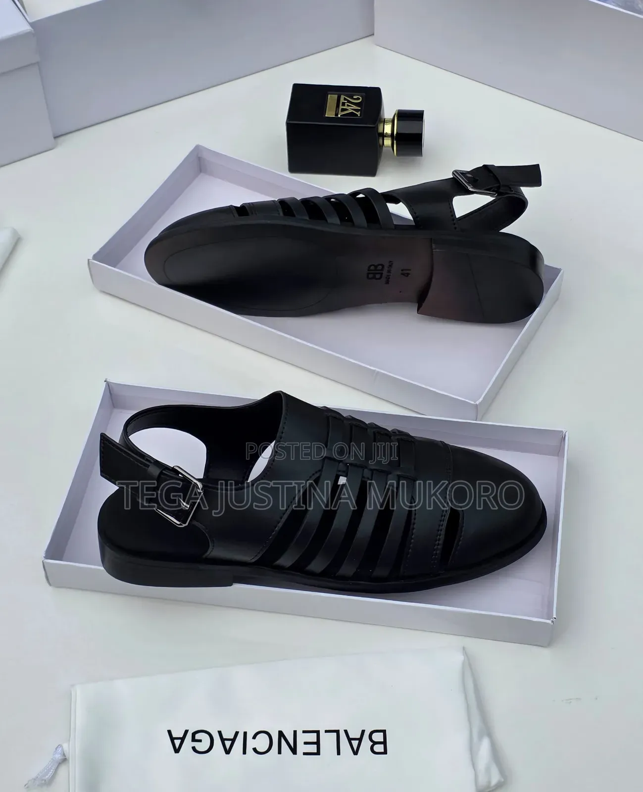 Pure Leather Balenciaga Men's Sandals