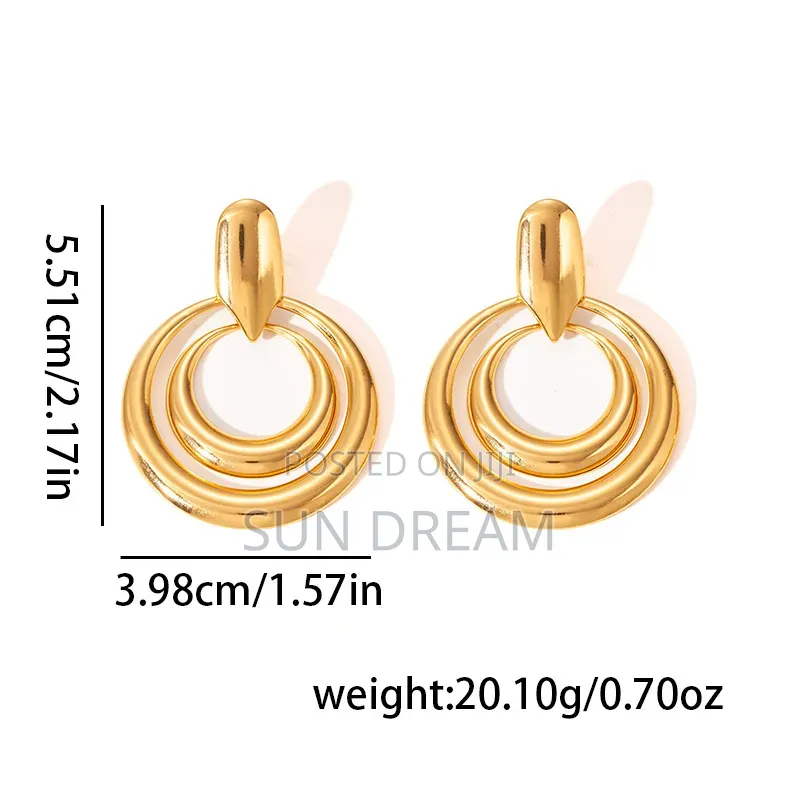 Ladies Golden Earrings Stainless Steel Earrings