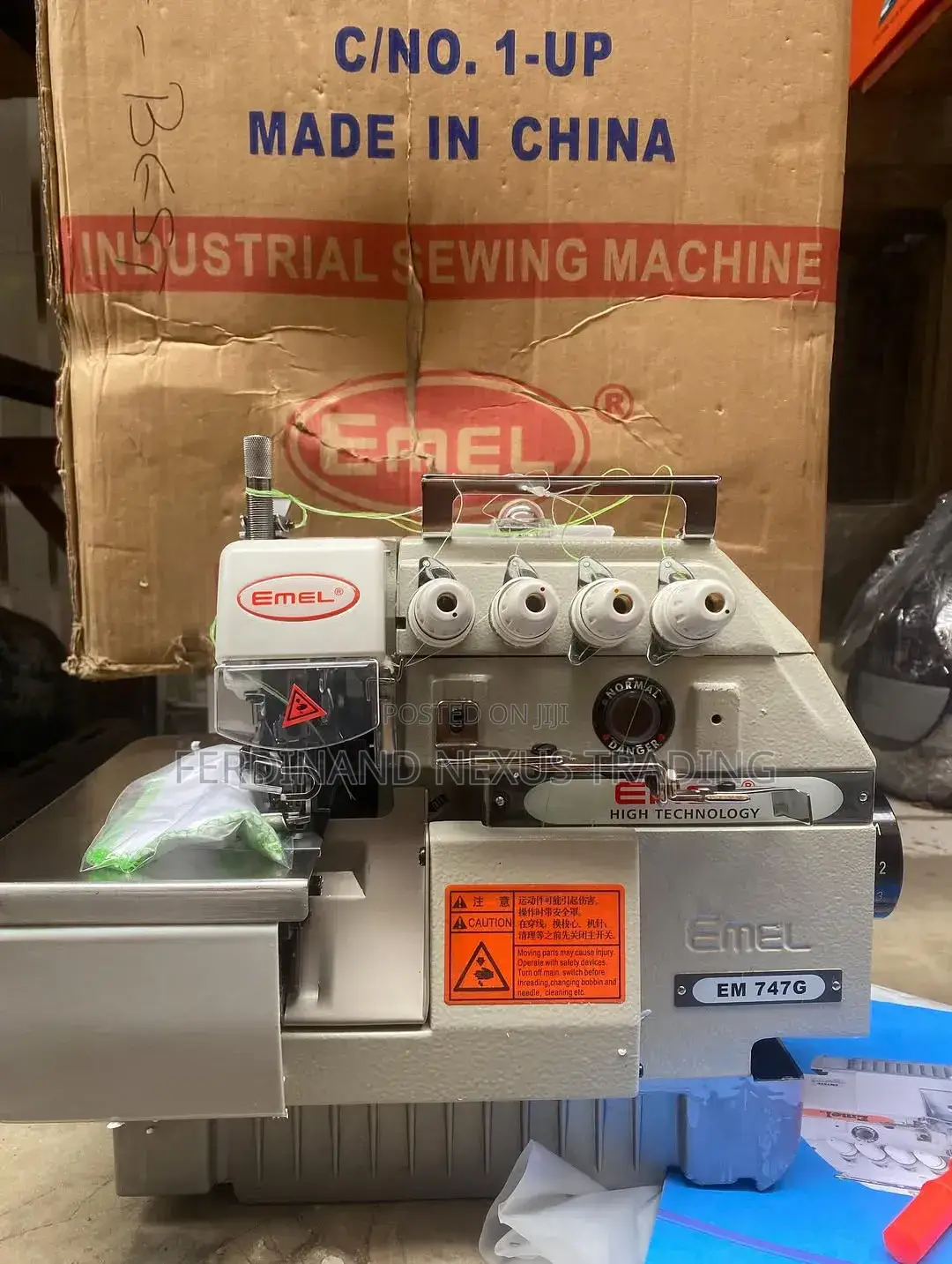 Complete 3/4 Thread Emel Industrial Direct Drive Weaving Machine.