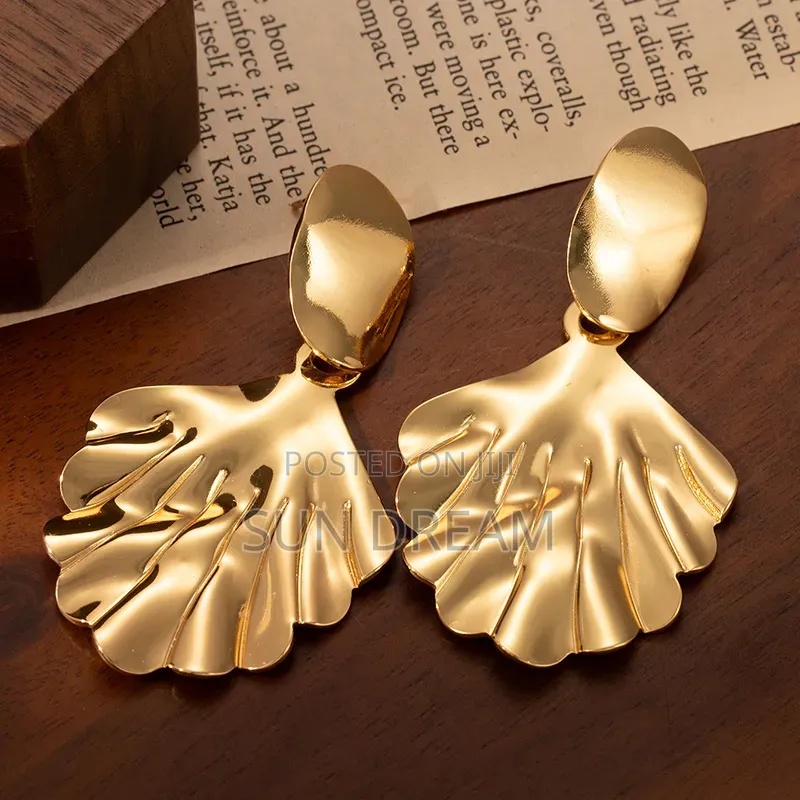 Golden Stainless Steel Earrings Women Jewelry