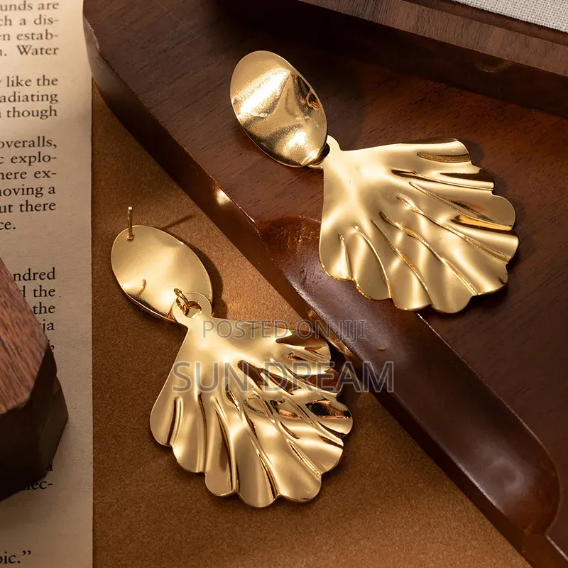 Golden Stainless Steel Earrings Women Jewelry