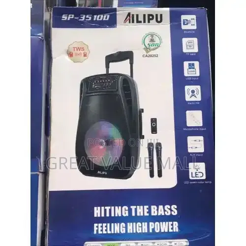 AILIPU 15" Bluetooth Rechargeable Wireless Public Address System