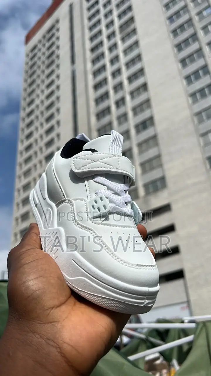 Unisex White Sneakers for Children