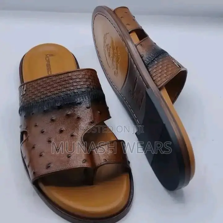 Original Italian Leather Moreschi Brown and White Slipers 40-46