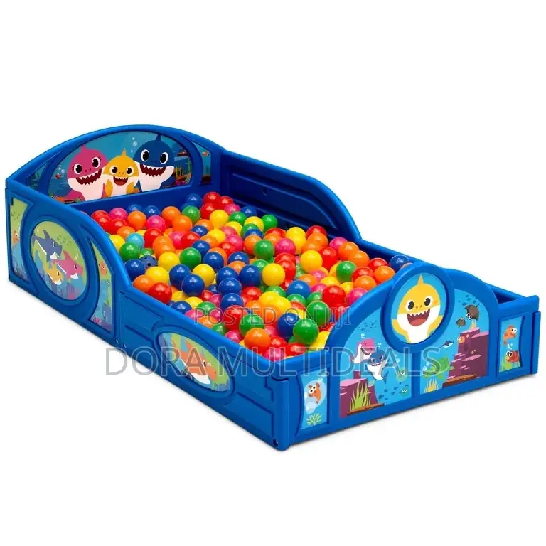Baby Shark Plastic Sleep and Play Toddler Bed With Guardrails