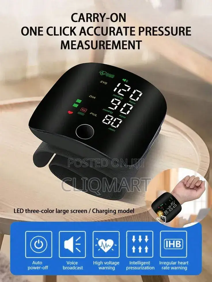 Rechargeable Wrist Blood Pressure Monitor W/Voice - Digital BP Machine