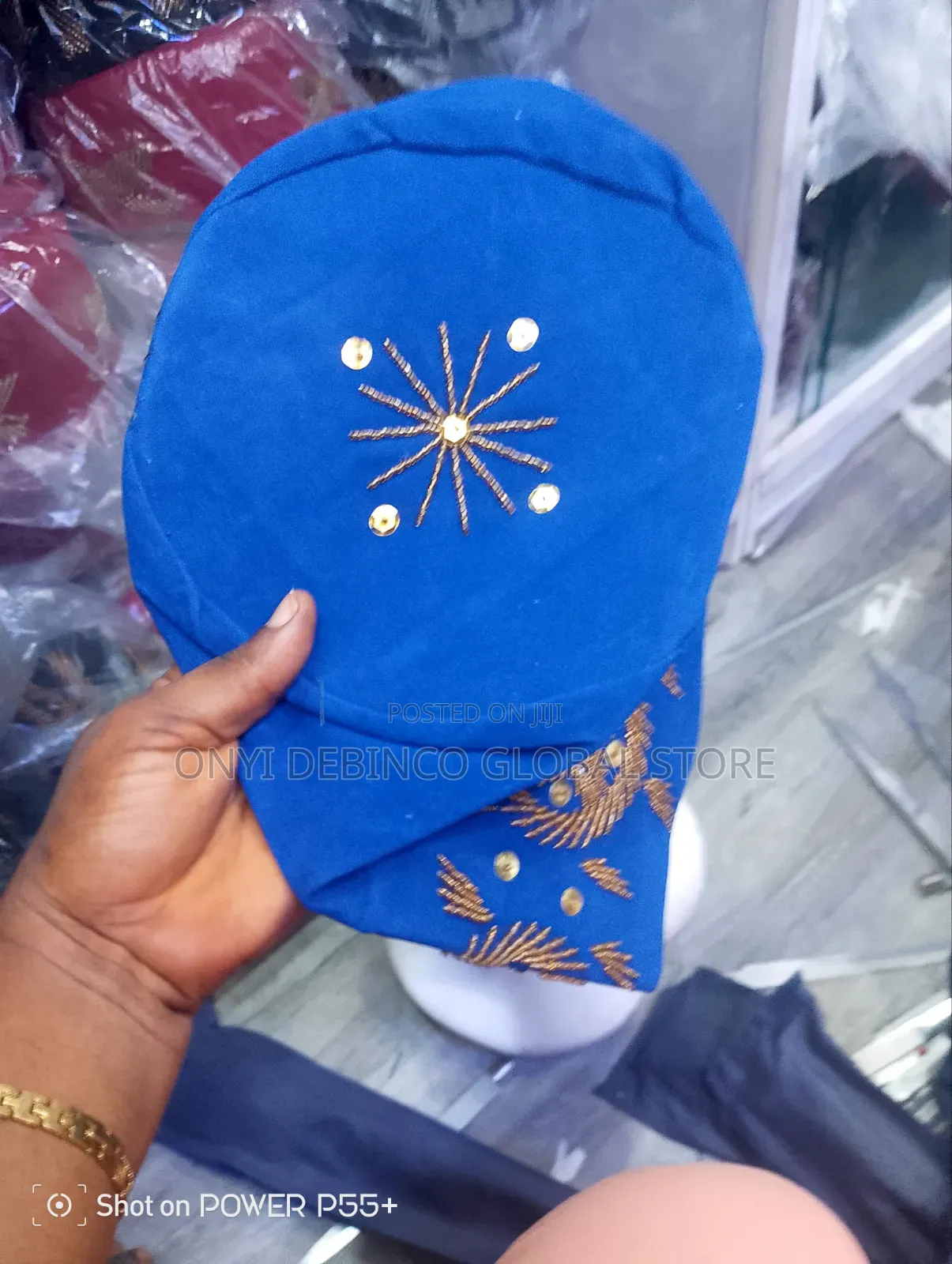 Blue Kufi Yoruba Hat / Cap for Yoruba Men for Traditional Wedding