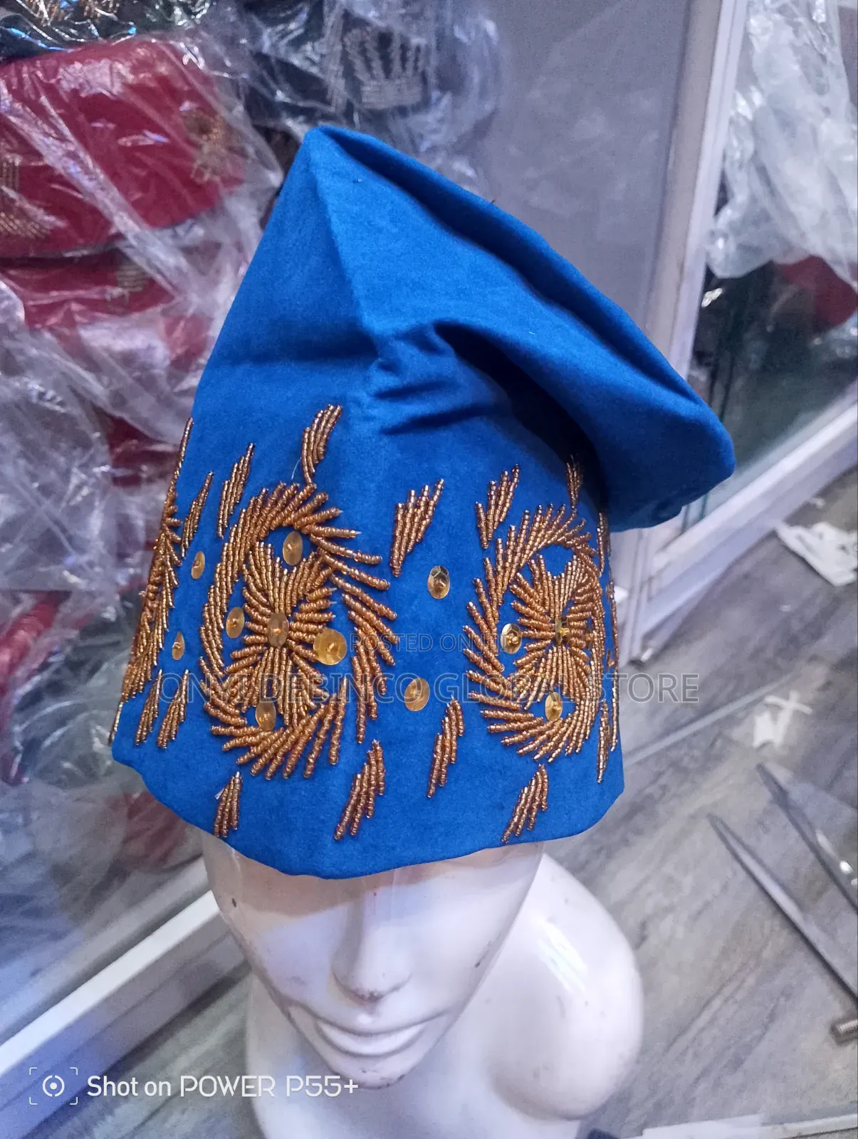 Blue Kufi Yoruba Hat / Cap for Yoruba Men for Traditional Wedding