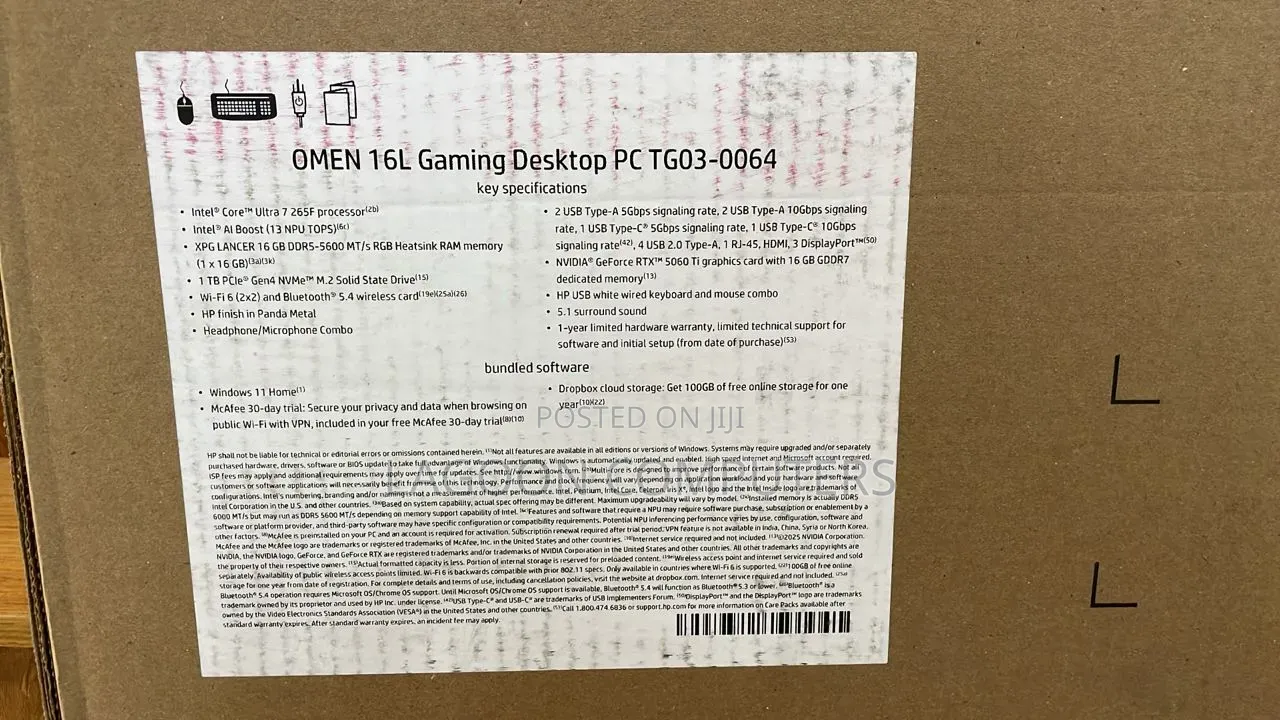 New HP Omen 30L GT13-0092 16GB Intel Core Ultra 7 SSD 1T