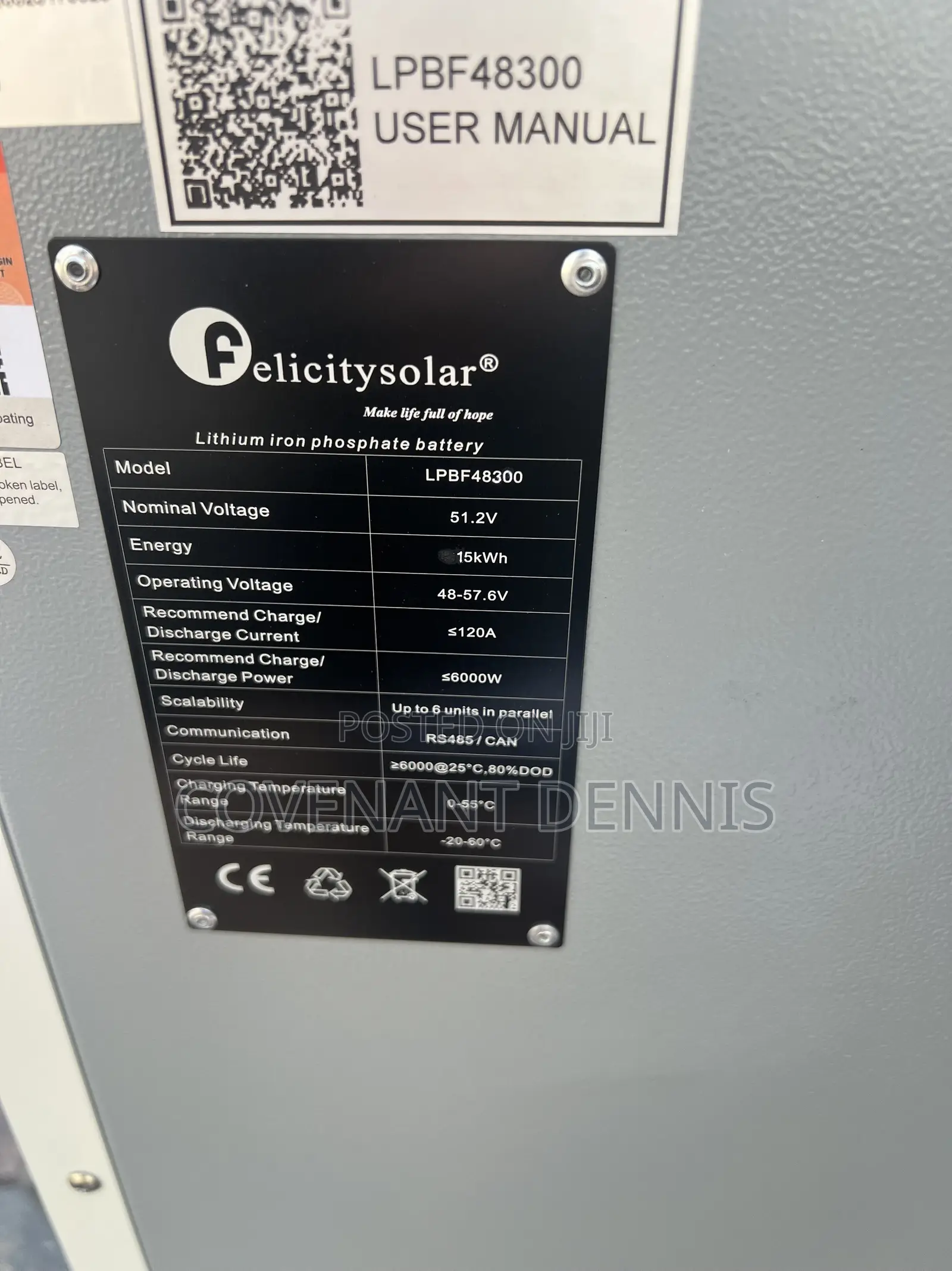 Felicity 15kwh 48v Lithium Battery