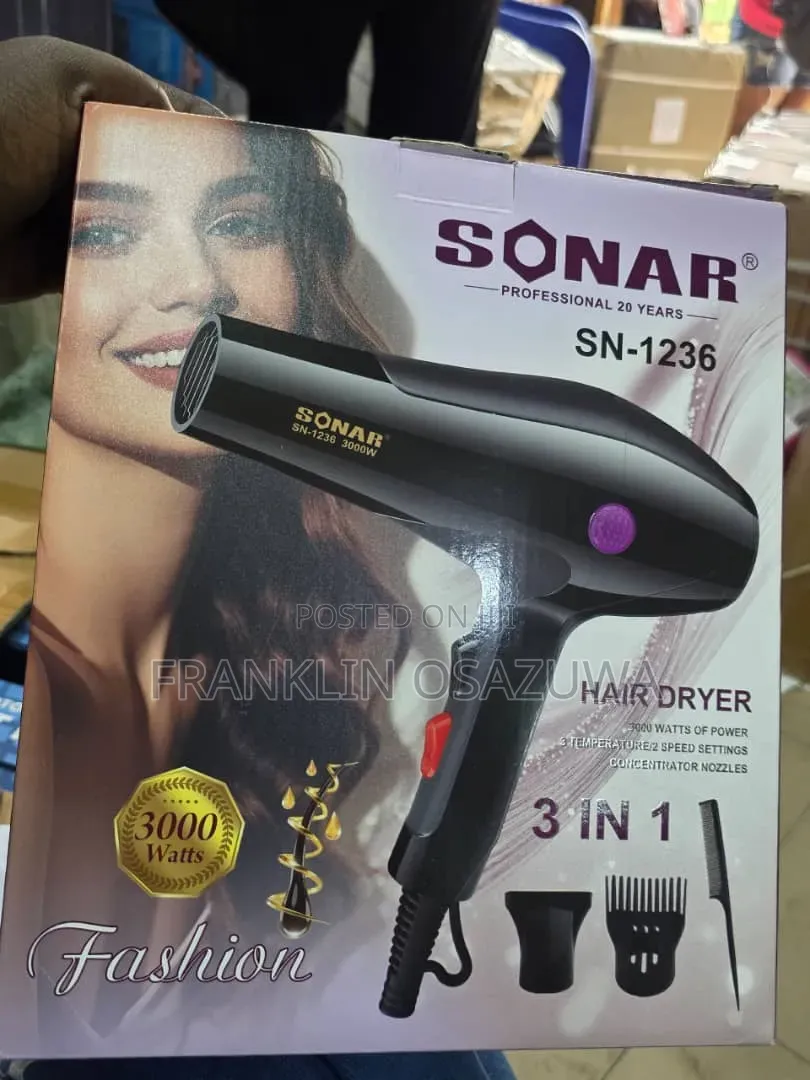 SONAR 3000W Professional Hair Dryer 3in1 Fast Hair Dryer