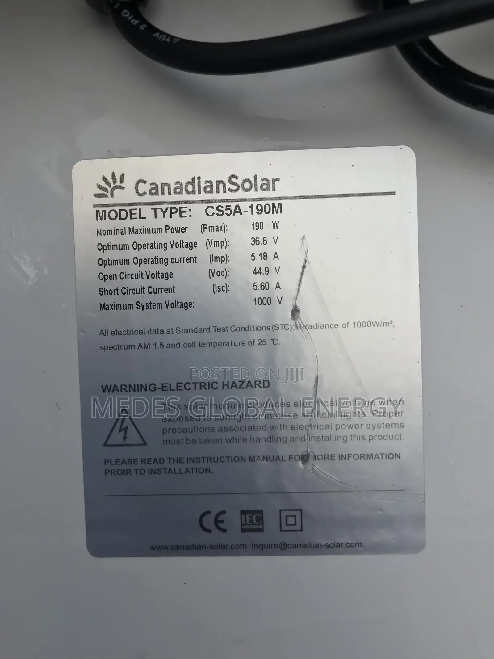 190watts Canadian Solar Panel