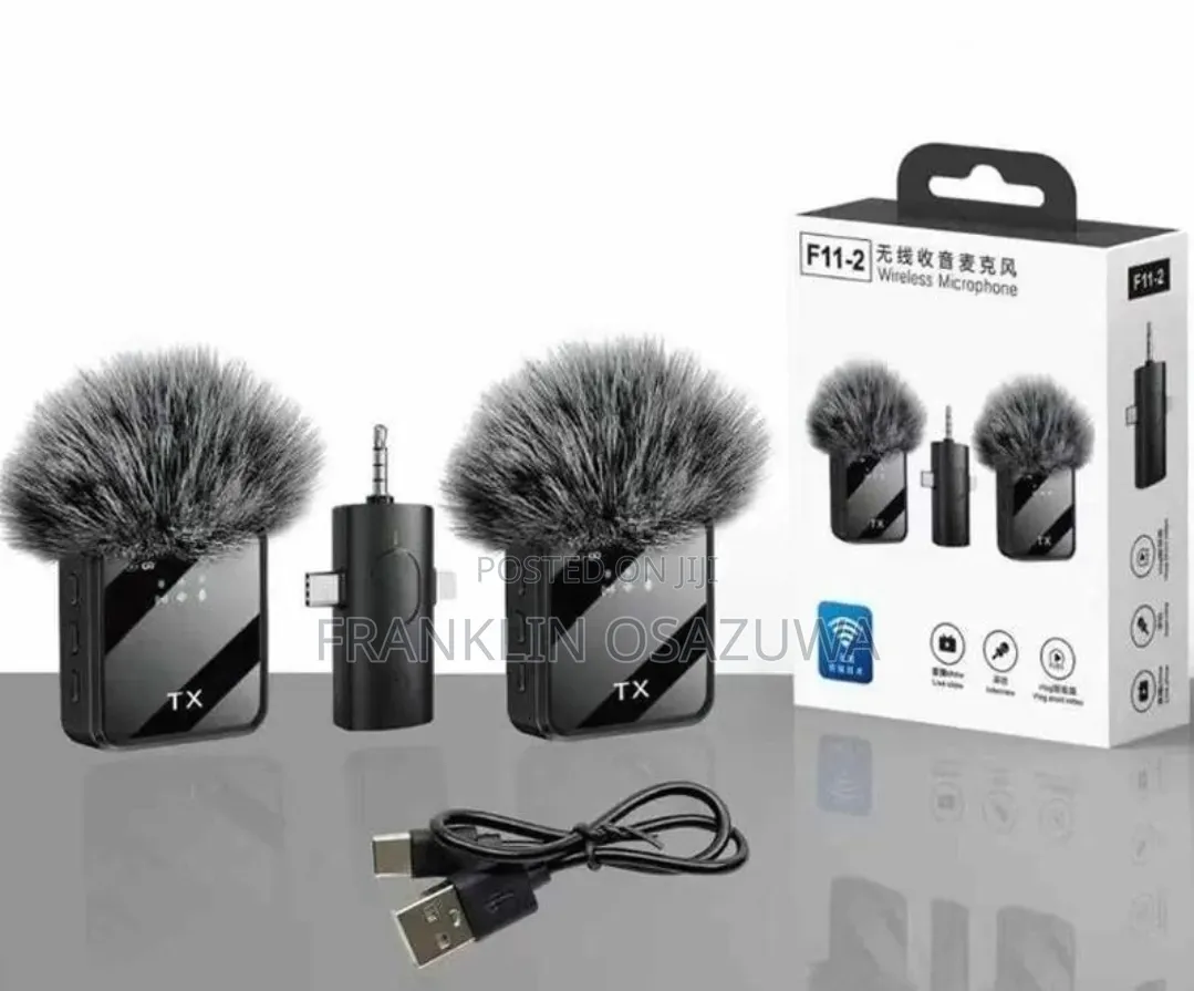 F11-2 Dual Wireless Microphone ,Mic for Live Streaming