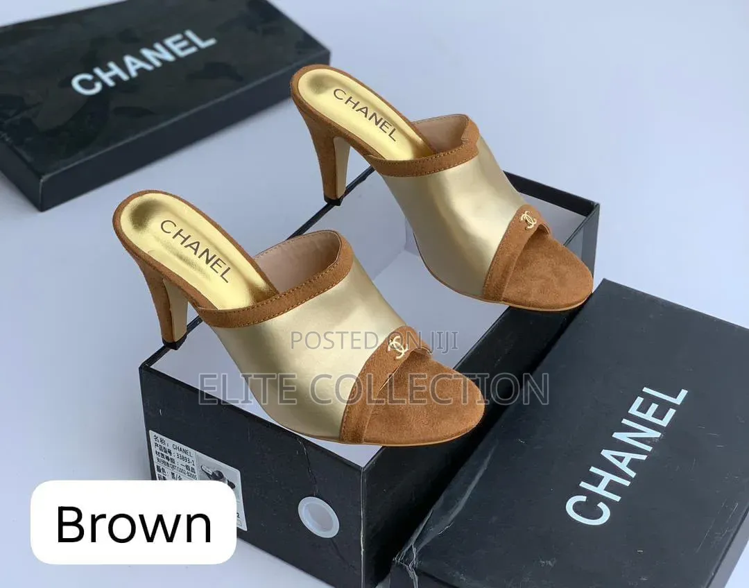 Chanel Heel Colors: White,Black,Brown Size: 37-42 Comes Boxed