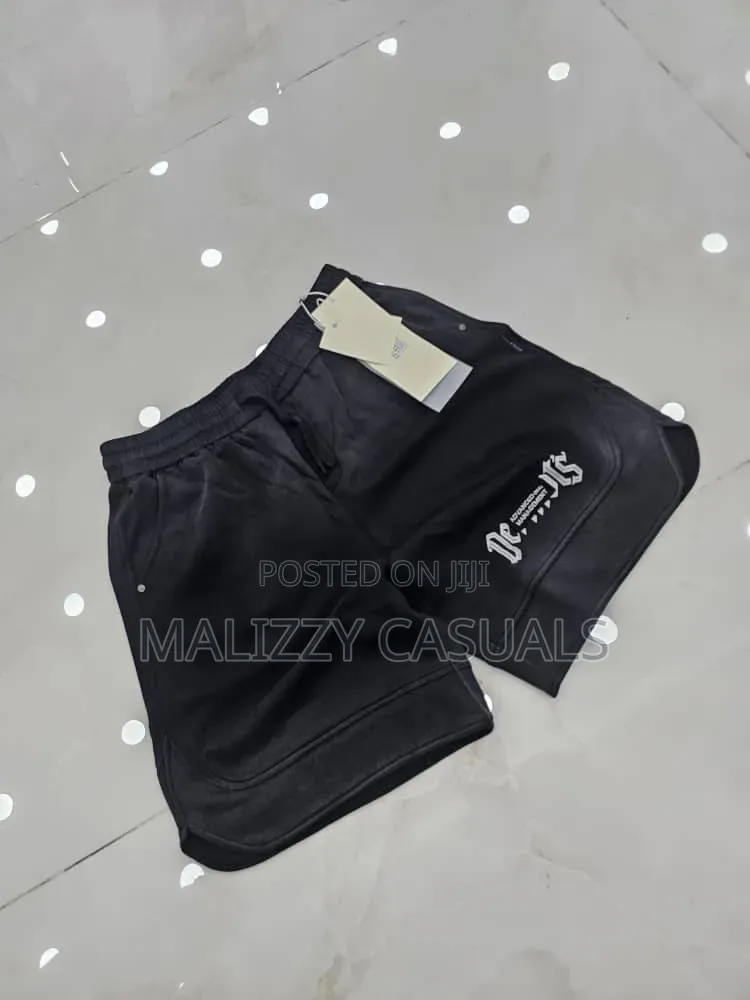 Premium Quality Black Washed Designed Hem Shorts for Men and Women