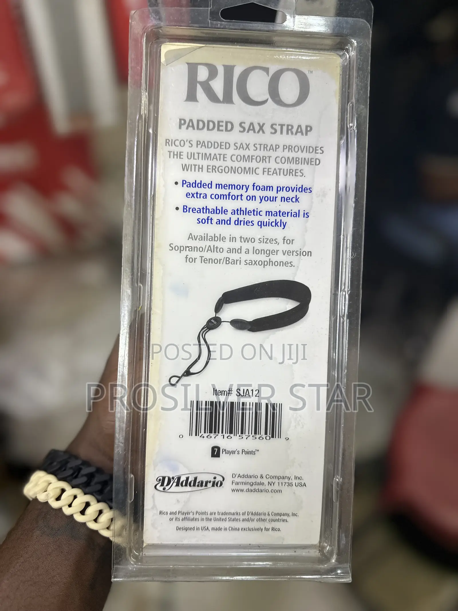 RICO Padded Sax Strap (Soprano/Alto) – Model SJA12
