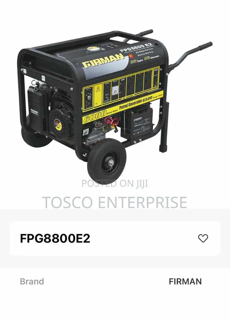 Firman FP8800E2 6.5kVA Key Start Petrol Generator – 100% Copper Coil