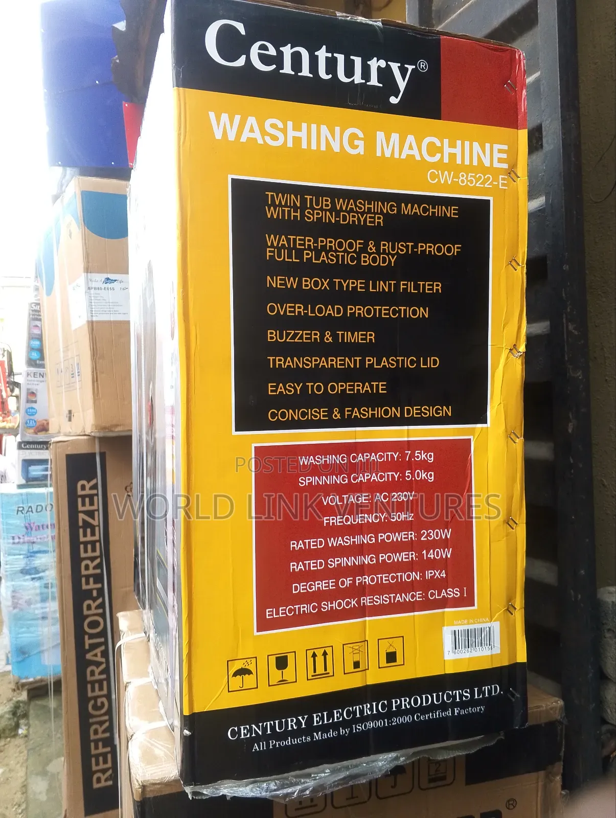 Century Twin Top Washing Machine 7.5 KG Manual Type
