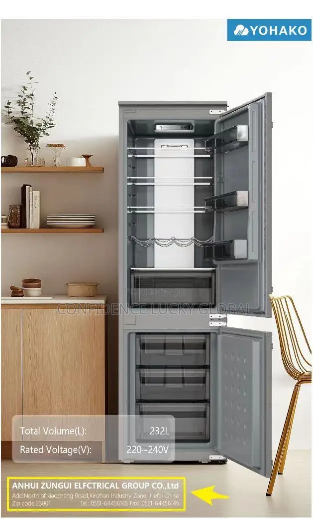 Yohako Built in Fridge Sliver Color