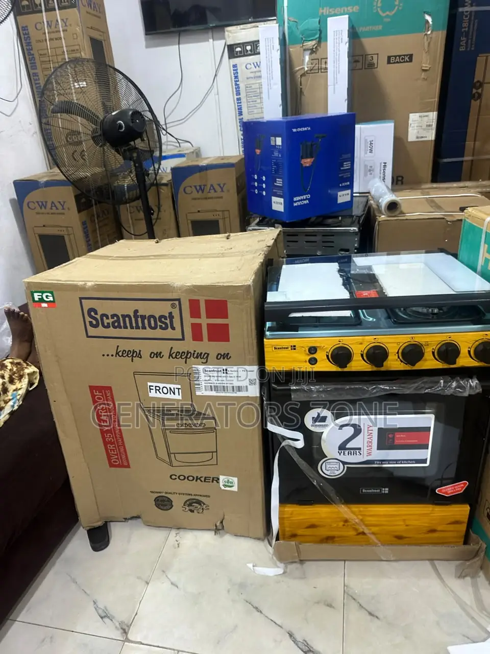 Scanfrost 60x60 4 Burner Gas Cooker With Glass Lid
