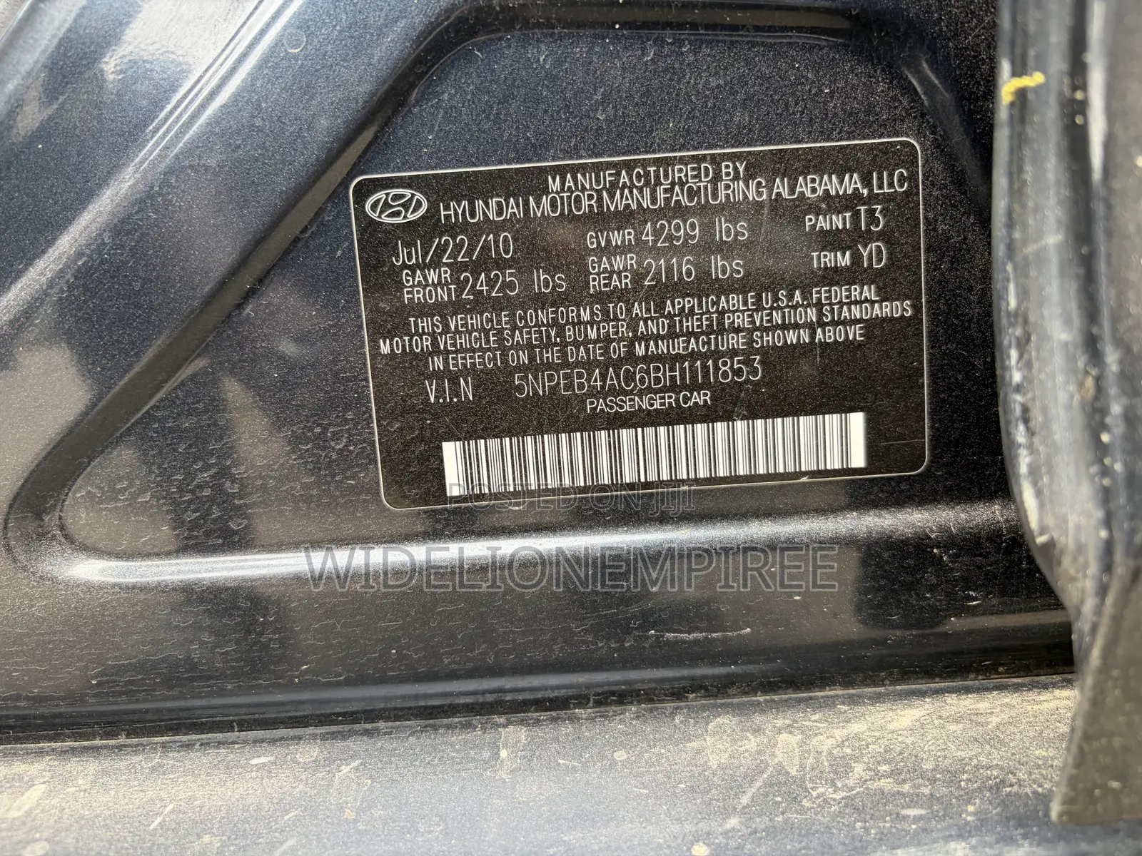 Hyundai Sonata 2011 Blue