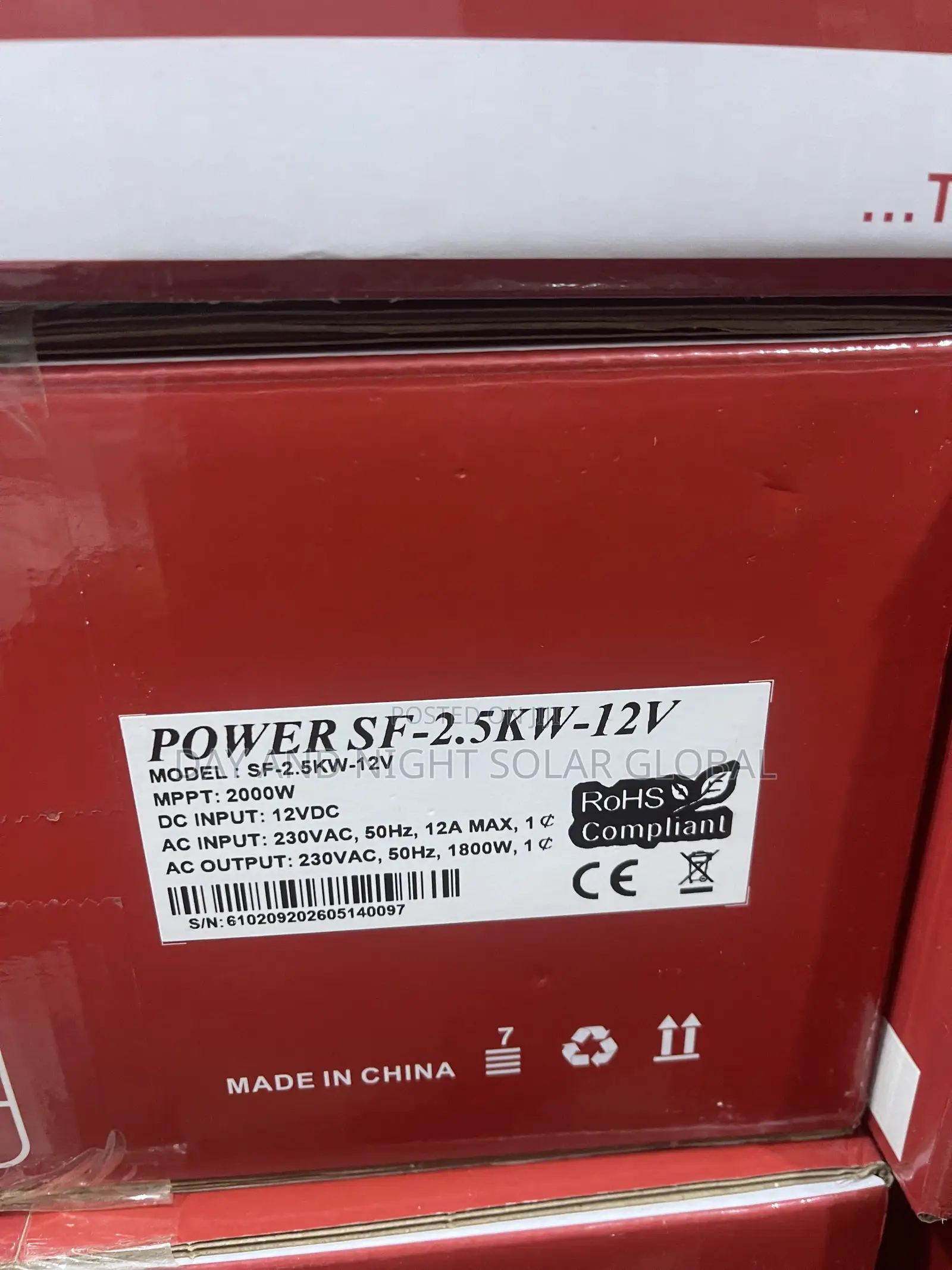 2.5kva 12v Across Hybrid Solar Inverter 5yrs Warranty
